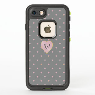 Stars Within Hearts on Grey Lifeproof Phone Case