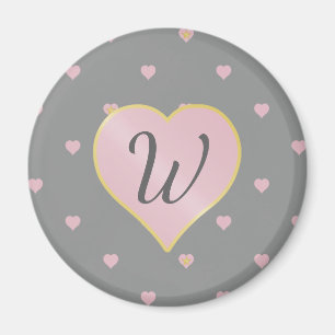 Stars Within Hearts on Grey Magnet