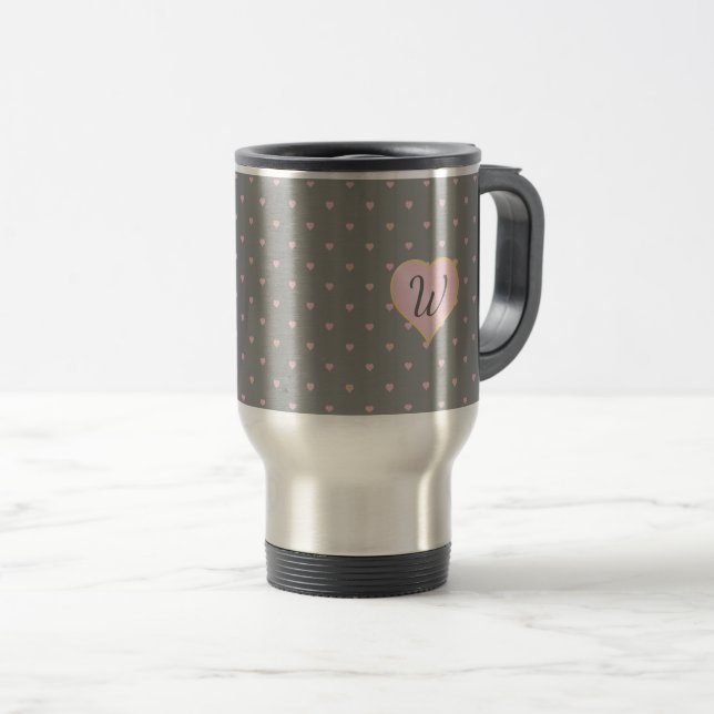 Stars Within Hearts on Grey Mug (Front Right)