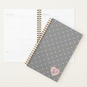 Stars Within Hearts on Grey Planner