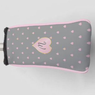 Stars Within Hearts on Grey Putter Cover