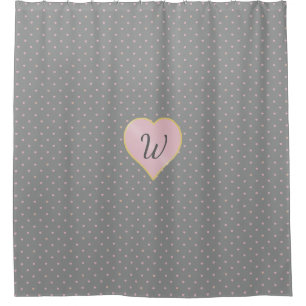 Stars Within Hearts on Grey Shower Curtain