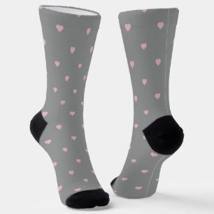 Stars Within Hearts on Grey Socks