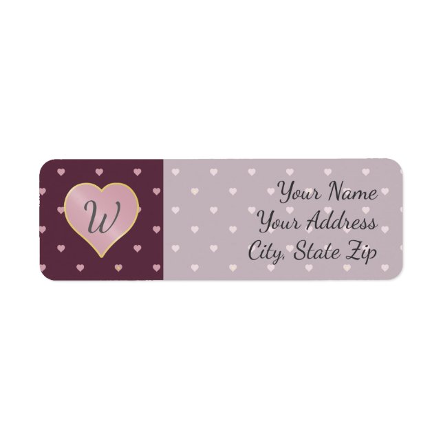 Stars Within Hearts on Port Return Address Label (Front)