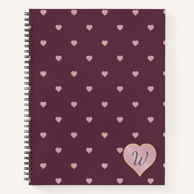 Stars Within Hearts on Port Spiral Notebook (Front)