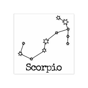 Stars Zodiac Celestial Horoscope Scorpio Rubber Stamp