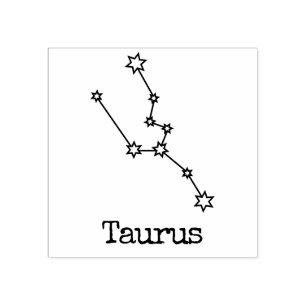 Stars Zodiac Celestial Horoscope Taurus Rubber Stamp