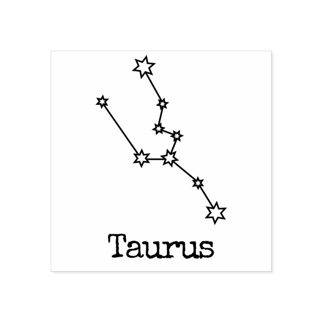 Stars Zodiac Celestial Horoscope Taurus Rubber Stamp (Imprint)