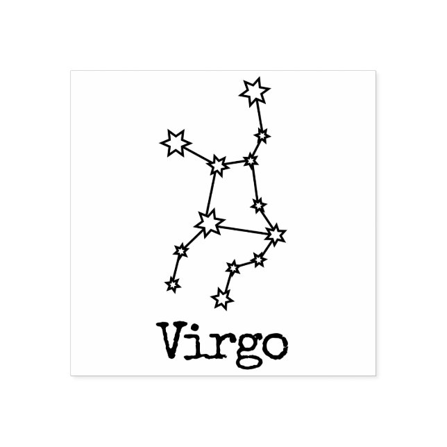 Stars Zodiac Celestial Horoscope Virgo Rubber Stamp (Imprint)