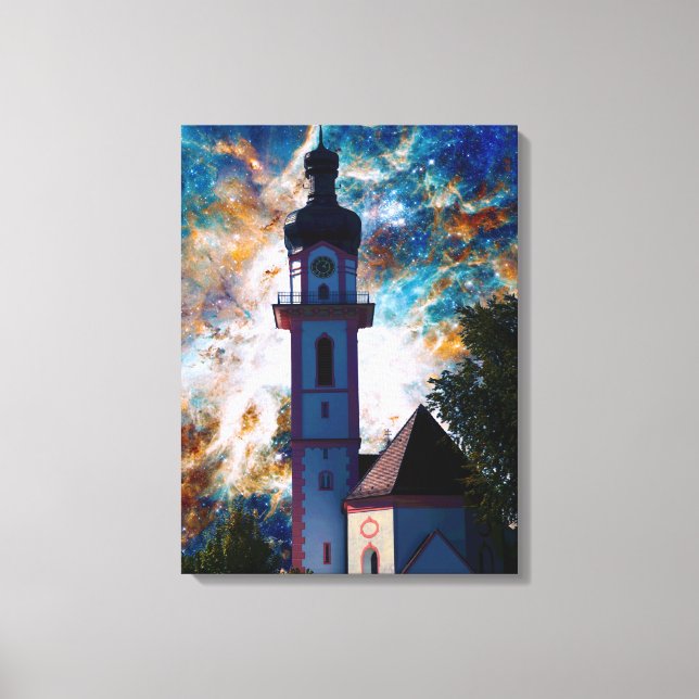 Starscape - Nebula and Tower Canvas Print (Front)