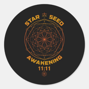 Starseed Awakening 1111 Sacred Geometry Classic Round Sticker