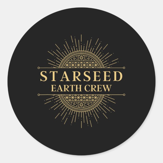 Starseed Earth Crew New Age Lightworker  Classic Round Sticker (Front)
