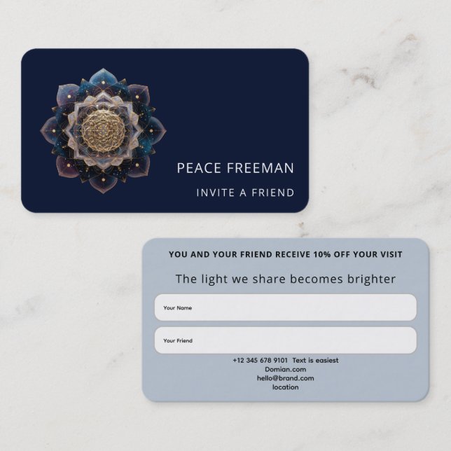 Starseed Geometry | Mandala Design Business Card (Front/Back)