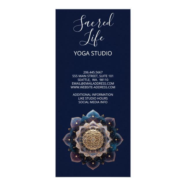 Starseed Geometry | Mandala Design Rack Card (Back)