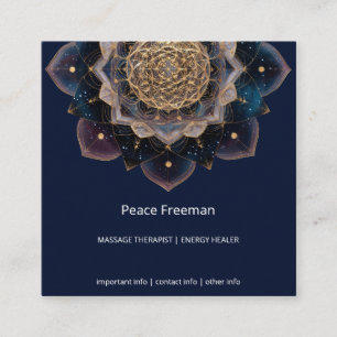 Starseed Geometry   Mandala Design Square Business Card