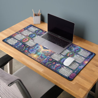 Starseed Sanctuary Psychedelic Alien 2026 Calendar Desk Mat