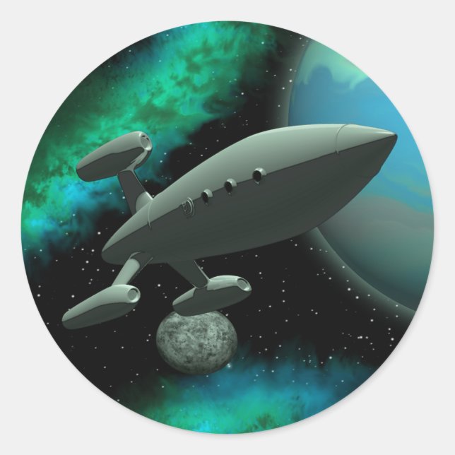 Starship Explorer (Round) Classic Round Sticker (Front)