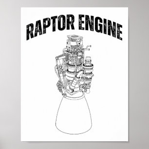 Starship Raptor Engine For Space Explorers & R Poster