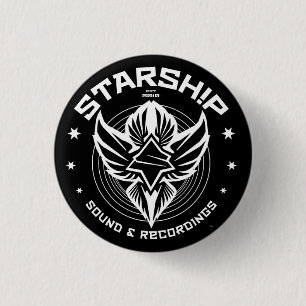 STARSHIP Sound & Recordings Button (Blk Bkgd)