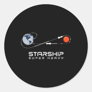 Starship Super Heavy Mars Space Exploration Raptor Classic Round Sticker
