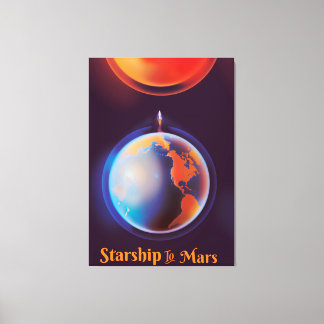 Starship to Mars Canvas Print