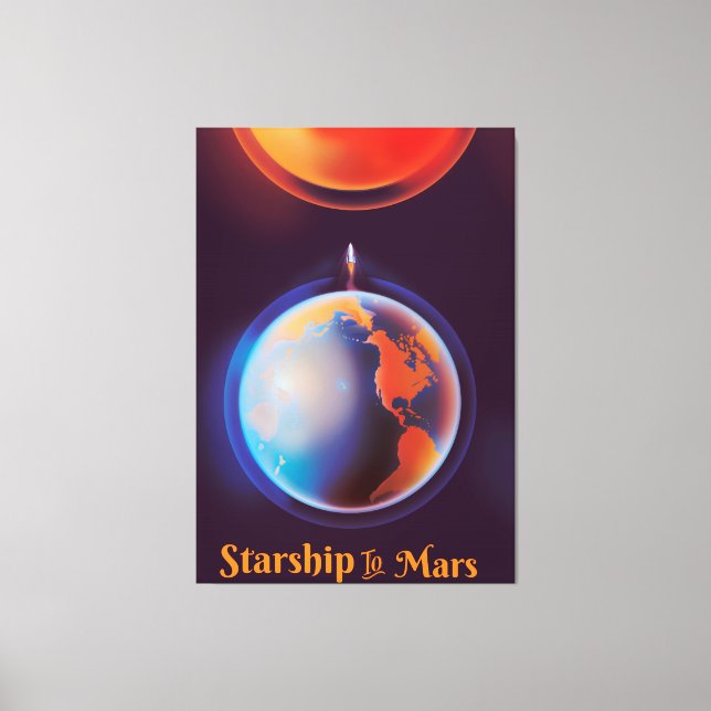 Starship to Mars Canvas Print (Front)