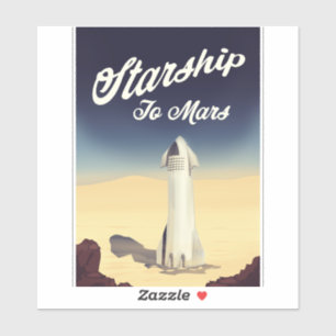 Starship to Mars vintage style space travel.