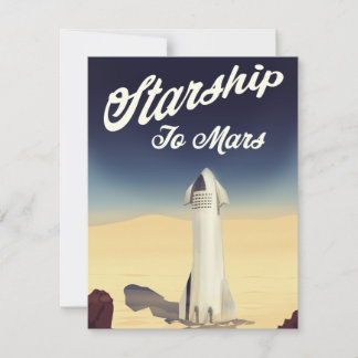 Starship to Mars vintage style space travel.