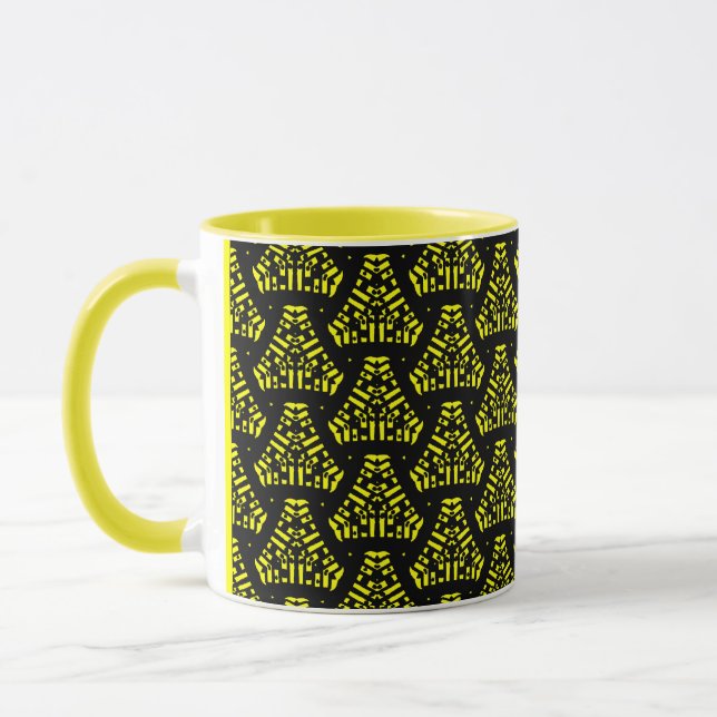 Starship Triangles - Yellow Mug (Left)