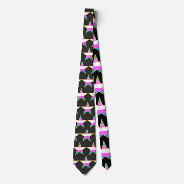 Starspangled Trans Pride Flag Tie (Front)