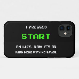 START Button Retro 8 Bit Pixel Art Gamer Gaming iPhone 11 Case