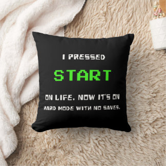 START Button Retro 8 Bit Pixel Art Gamer Gaming Cushion