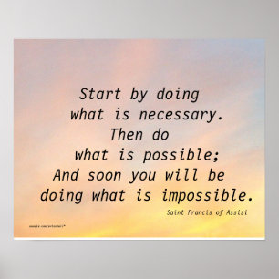 START BY DOING  SAINT FRANCIS OF ASSISI POSTER