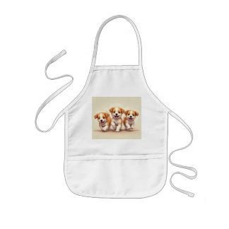 Start cooking with a cute dog kids apron