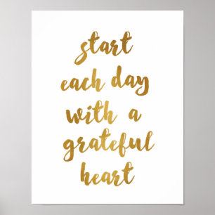 Start each day with a grateful heart - Art Print