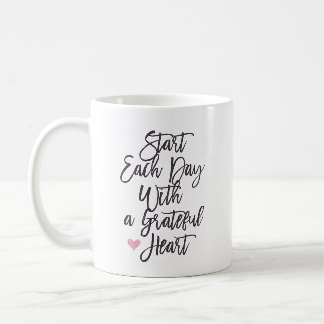 Start Each Day With a Grateful Heart Coffee Mug (Left)