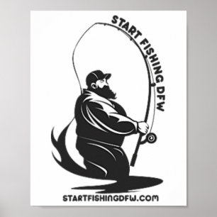 Start Fishing Dfw Fishy Fisherman Funny Fishing Lo Poster