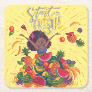 Start Fresh! Square Paper Coaster