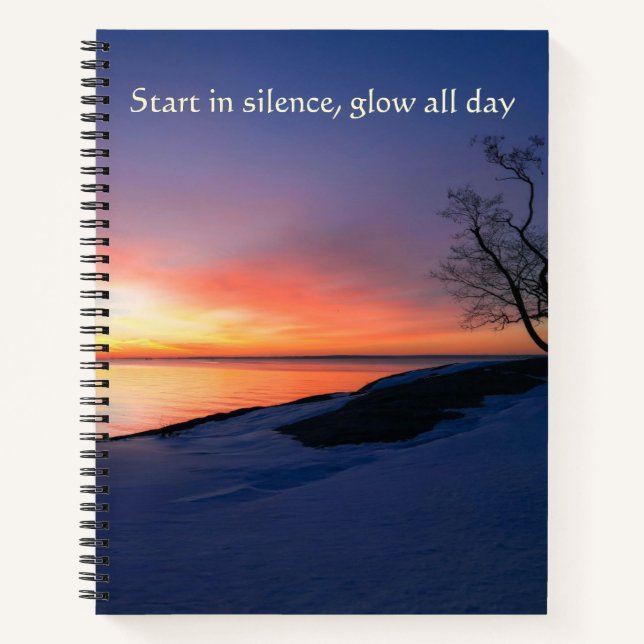Start In Silence Glow All Day Winter  Notebook (Front)
