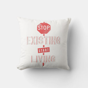 Start Living: Typographic Design for Life Transfor Cushion