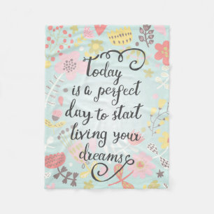 Start Living Your Dreams Fleece Blanket