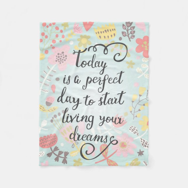 Start Living Your Dreams Fleece Blanket (Front)