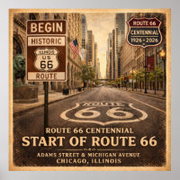 Start of Route 66 Chicago Illinois Centennial