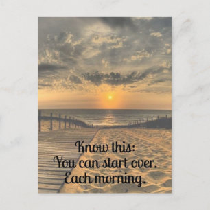 Start Over Inspirational Quote Postcard