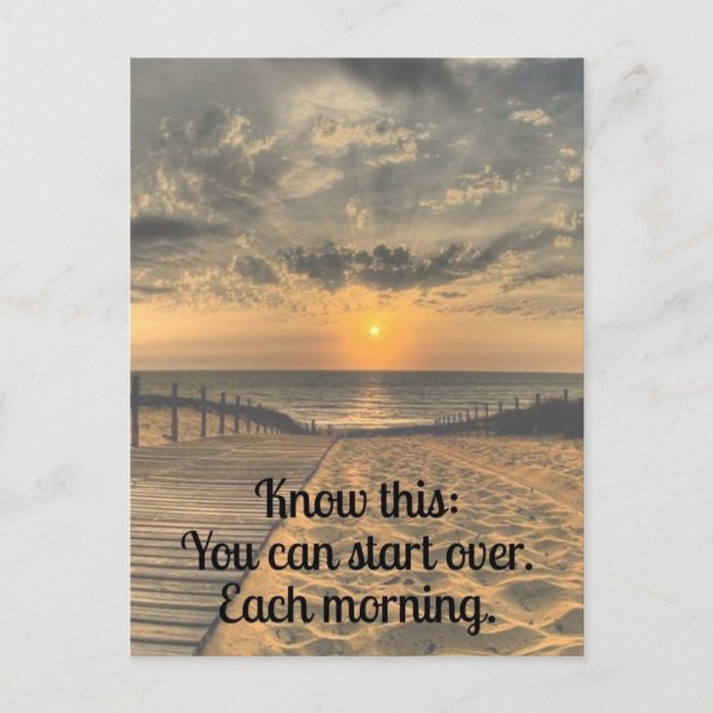 Start Over Inspirational Quote Postcard (Front)