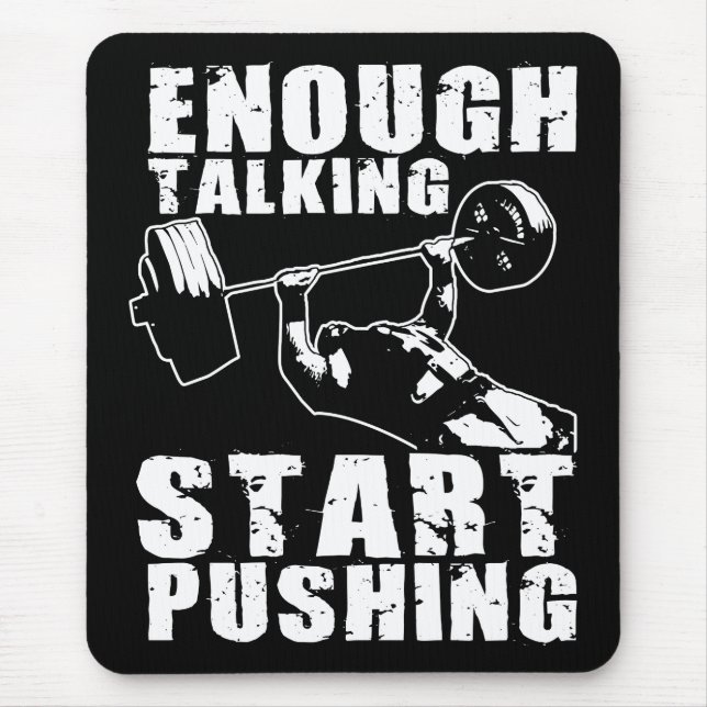 Start Pushing - Bench Press - Workout Motivational Mouse Mat (Front)