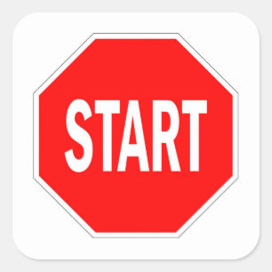 start road traffic sign symbol stop square sticker