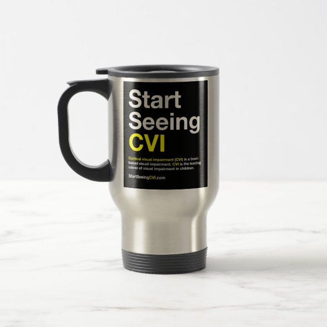 Start Seeing CVI itinerant/travel mug (Left)