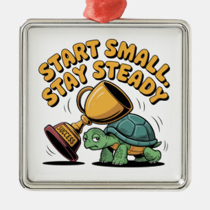 Start Small. Stay Steady Metal Tree Decoration