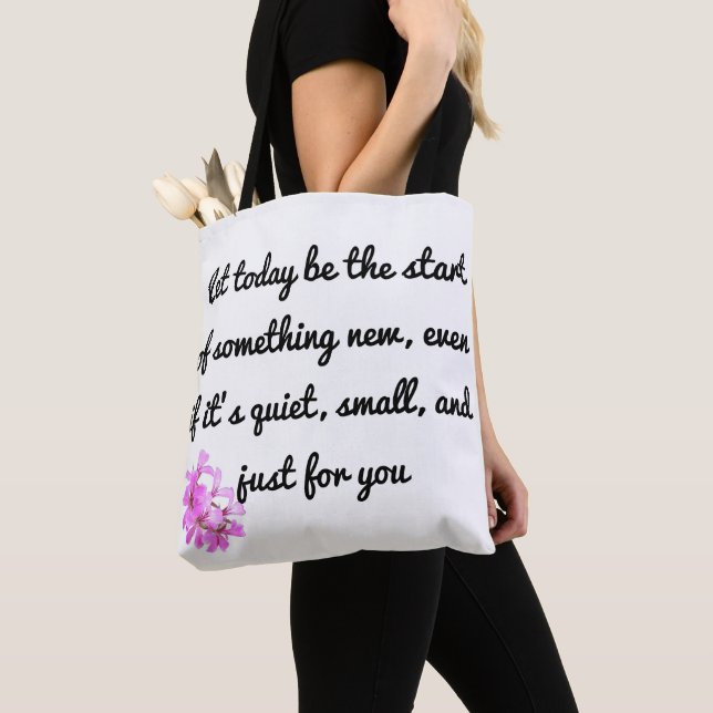 Start Something New – Motivational Tote Bag (Close Up)